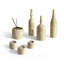 Ensemble d'accessoires de salon en marbre naturel beige jaune Glod, pierre naturelle, ensemble de luxe 7 pièces, marbre véritable, marbre véritable