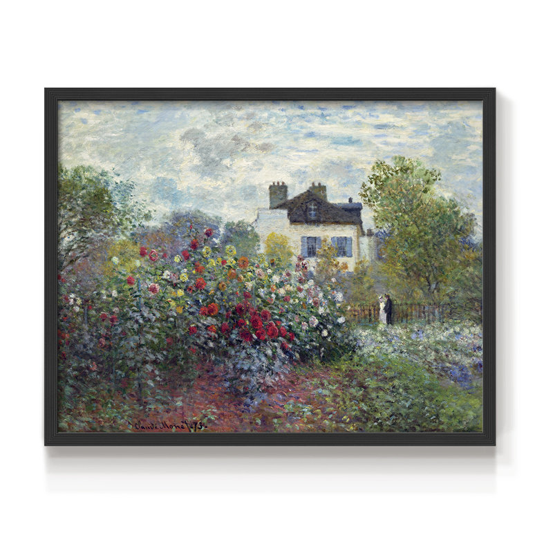 Le jardin de l'artiste à Argenteuil - reproduction encadrée - réaménageable, H 8 po x l 10 po, Noir