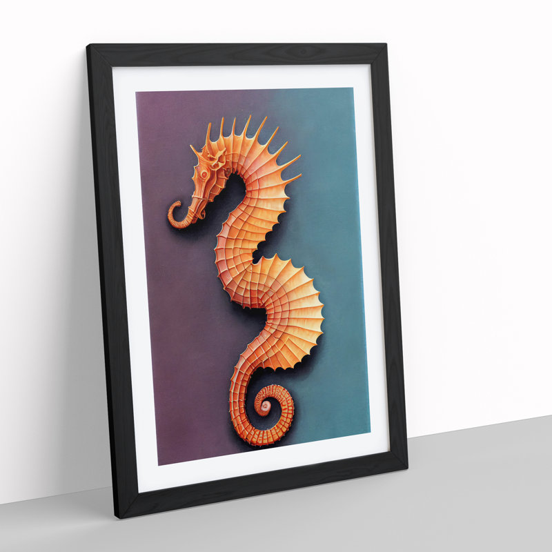 Beautiful Seahorse - Single Picture Frame Print, Black Framed, 64cm H x 46cm W x 2cm D