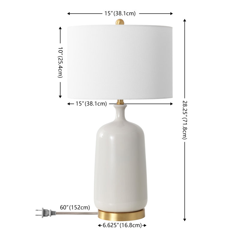 Thierra 28.25 Inch Cream/Brass Ceramic Table Lamp