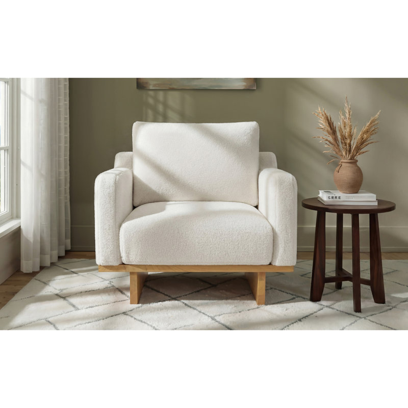 Chaise d'appoint moderne et minimaliste avec structure en bois massif, coussins moelleux et conception spacieuse - parfaite pour le salon, la chambre à coucher et le bureau
