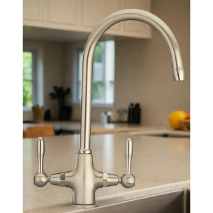 Swan Solid Twin Lever Monobloc Tap