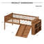 Structure de lit simple avec rangement, glissoire et échelle, lit plateforme en bois avec garde-corps, aucun sommier requis, assemblage facile, noyer clair-1128958511