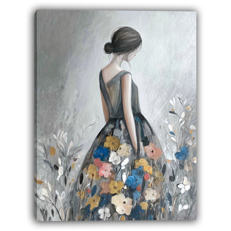 Art floral sur toile tendue Floral Grace, H 48 po x l 36 po