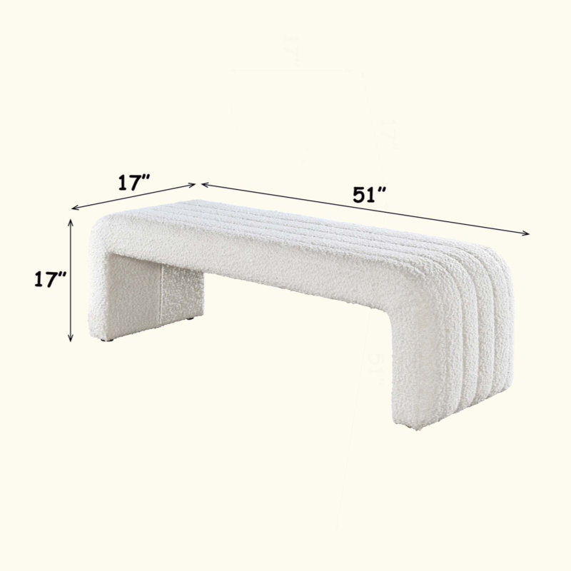 Banc beige bouclé