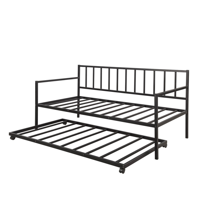[Non autorisé à vendre à Walmart] Lit de jour simple avec cadre de lit de jour en métal multifonctionnel pour salon