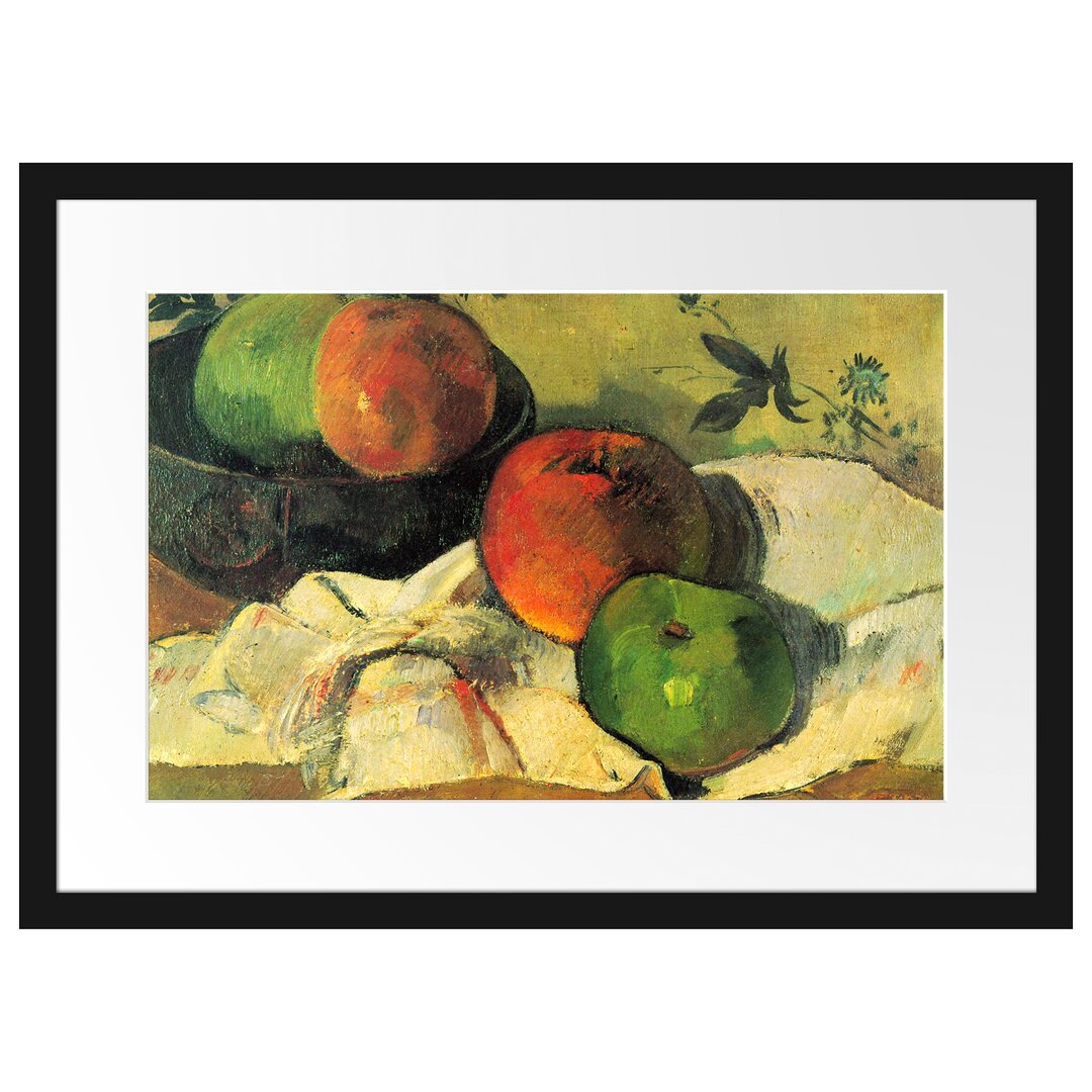 Gerahmter Kunstdruck Still Life Apples and Peel von Paul Gauguin