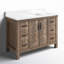 Ensemble de meuble-lavabo simple autoportant 48 po avec plateau en marbre Javier-1019645698