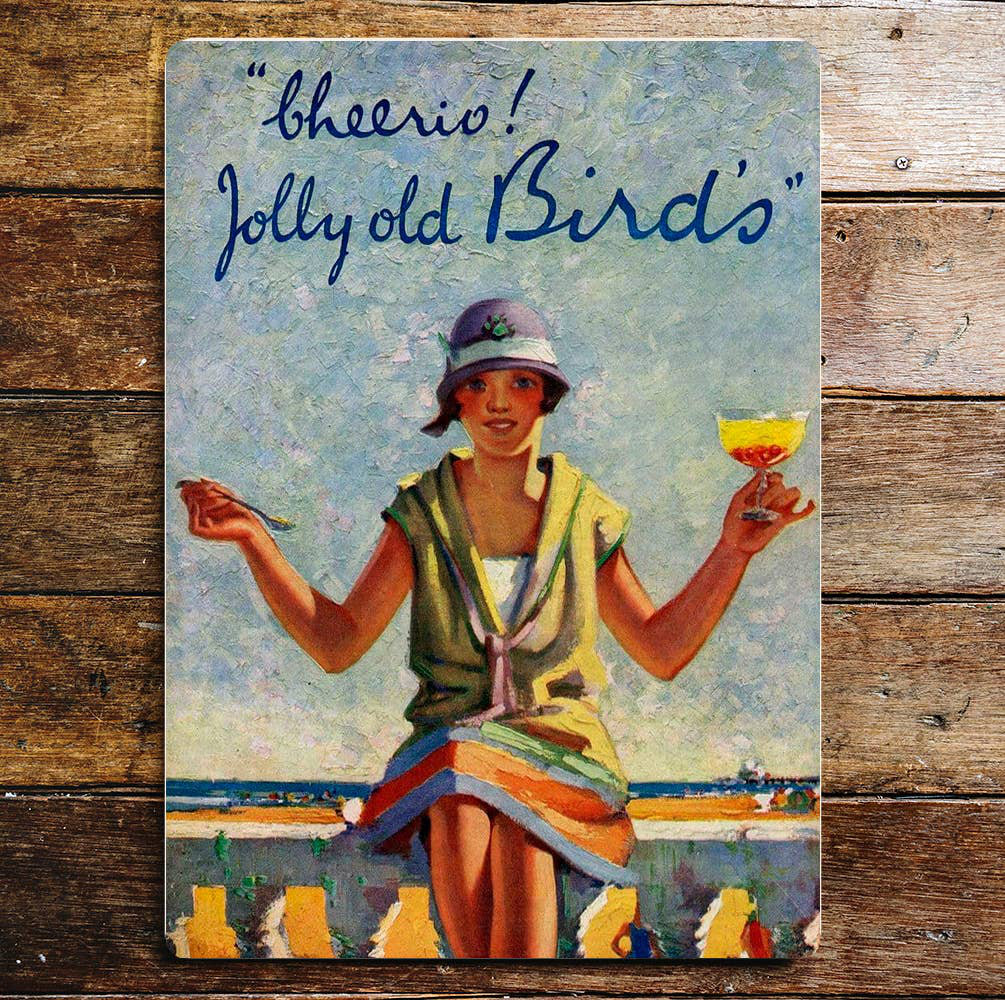 Birds Custard Jolly Old Retro - Metal Wall Sign