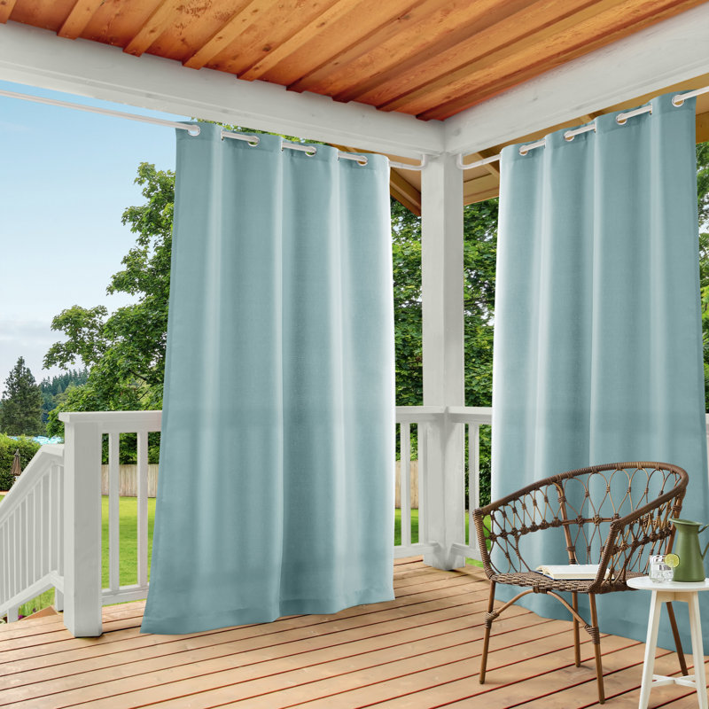 Ensemble de 2 rideaux à œillets TOWN & COUNTRY BASICS Cabana pour intérieur et extérieur, 54" W x 120" L, Blue