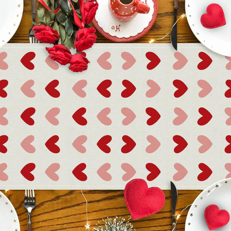 Drapeau coloré de la table de la Saint-Valentin restaurant salon décoration de table anniversaire de mariage décoration d'ambiance quatre tailles disponibles