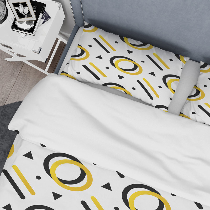 Modern & Contemporary Polyester Twill Geometric Shapes Duvet Cover, Twin Duvet Cover + 1 Sham