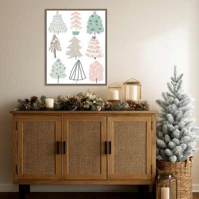 Arbre de Noël croquis I par June Erica Vess, reproduction d'art sur toile encadrée