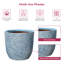 Pot à fleurs / pot rond en béton avec trous de drainage pour intérieur et extérieur bleu clair 14 po 14 po-1967433707-1967433704