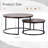 Iysiss Round Modern Nesting Coffee (Set of 2), Stacking Living Room Accent Tables with Tabletops and Metal Frame-495843361