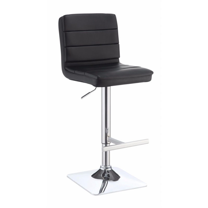 Set Of 2 Adjustable Height Bar Stools, Black