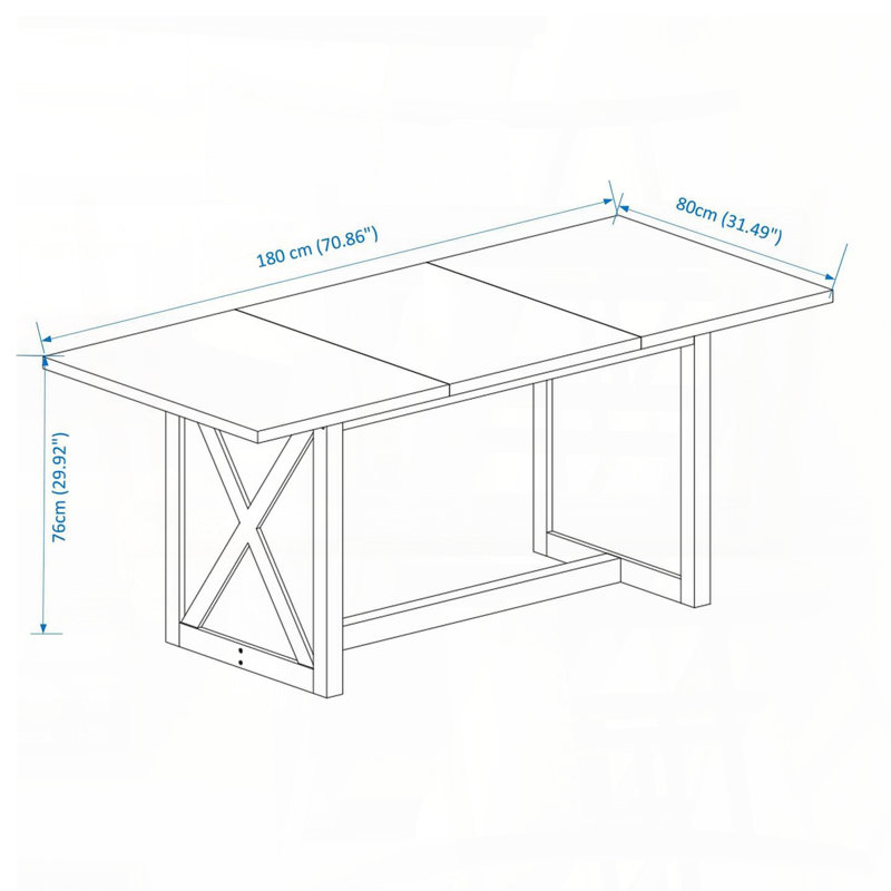 70.87'' Farmhouse Large Dining Table for 6-8 People