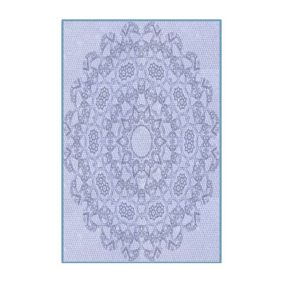 Tapis bleu tissé à la machine