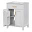 Ensemble de meuble-lavabo 24 po avec lavabo en céramique, 2 portes à fermeture douce-383759265