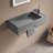 32 in. Wall-Mount Solid Surface Bathroom Sink with Built-in Towel Bar-67800466