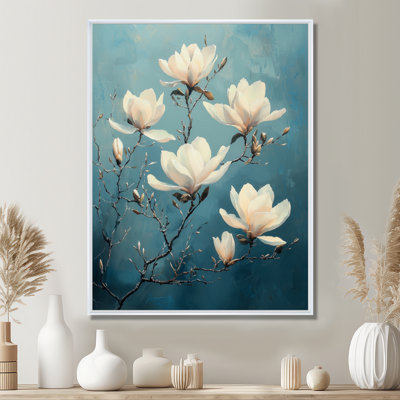 Shelbie Magnolia Blooms In Saffire Winter Impressionist I - Magnolias, art mural