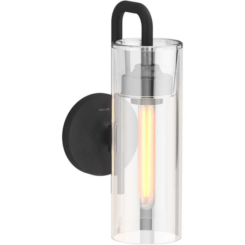 Purist 1 Light Indoor Bathroom Wall Sconce, UL Listed, Matte Black