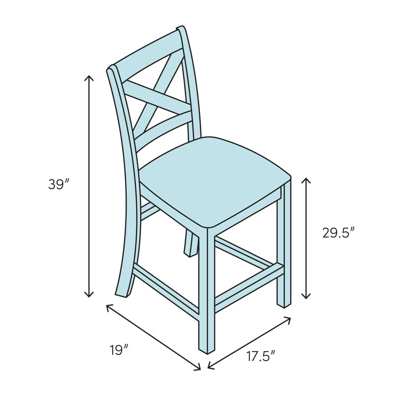 Charlz Bar Stool, Gray, Counter Stool (26” Seat Height)