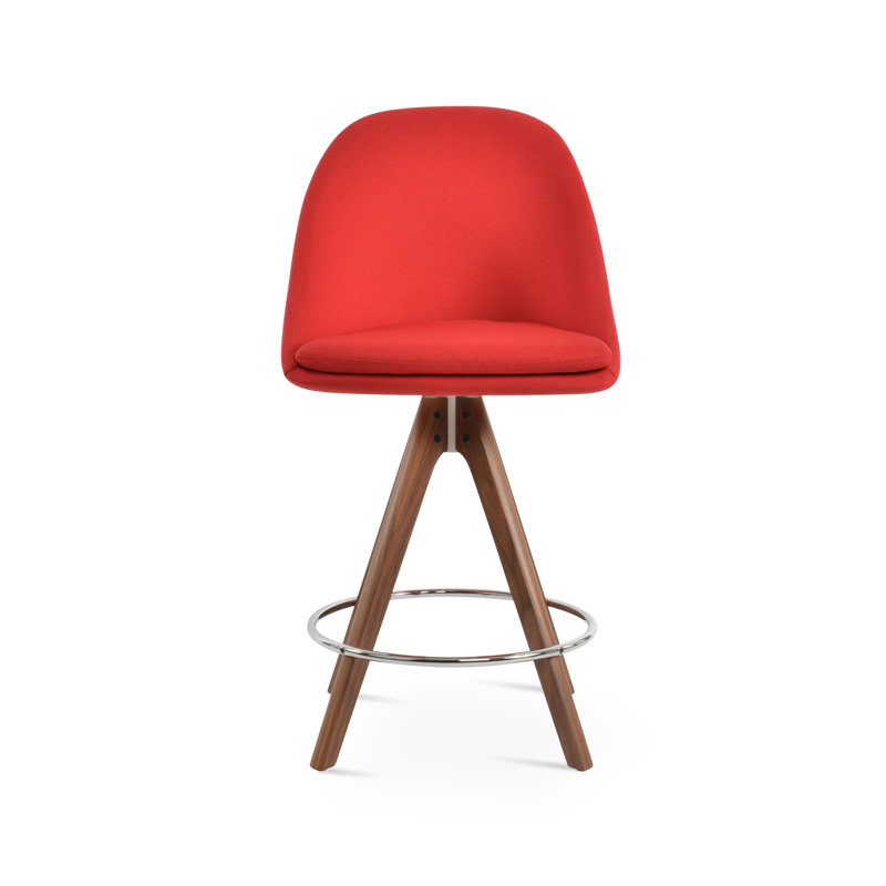 Tabouret de bar et de comptoir Avanos, Tabouret de bar (siège d'une hauteur de 28,7 po), Naturel, Blanc cassé