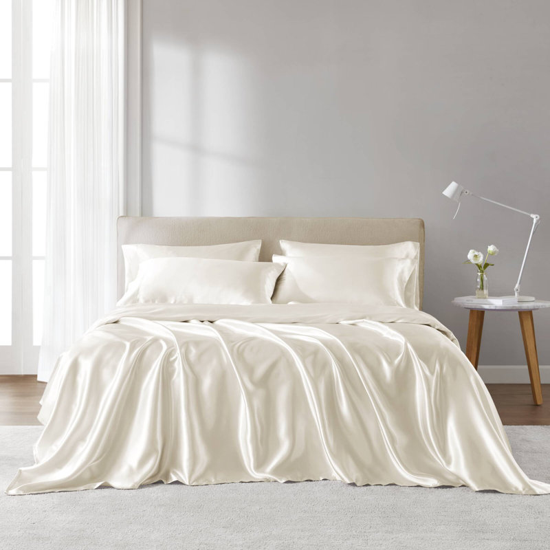 Soft Bedding Sets, Twin Duvet Cover +  4 Additional Pieces, Ivory