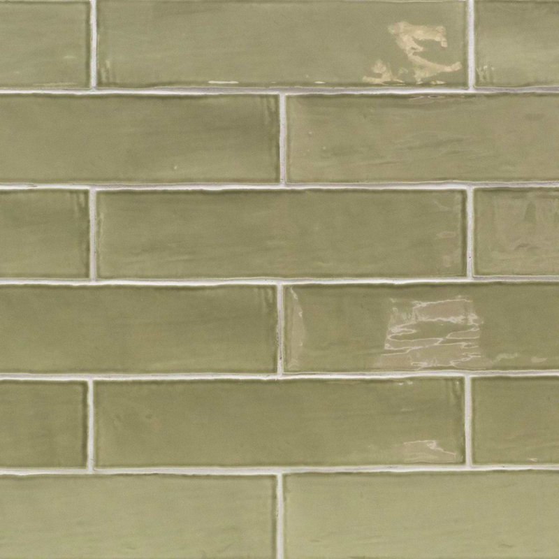 Lancaster 3x6 Polished Ceramic Subway Tile, Celery