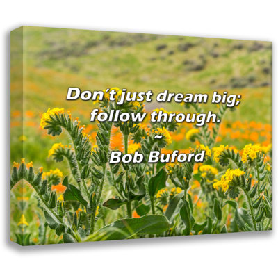 Bob Buford Quote: Don’t just dream big; follow through.