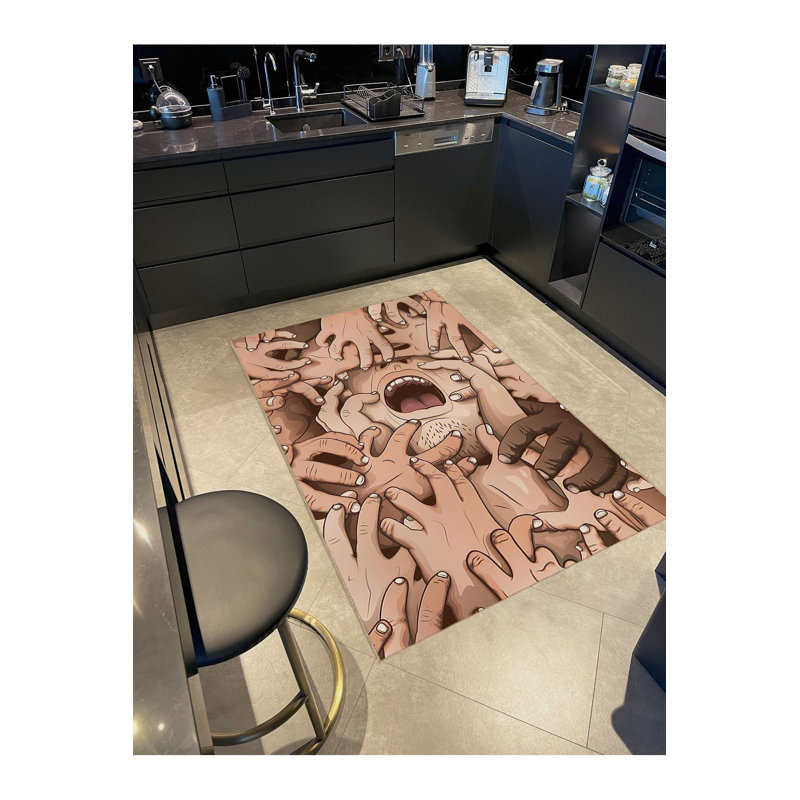 Tapis décoratif lavable à la machine Horror, Rectangle 2 pi 4 po x 3 pi 11 po