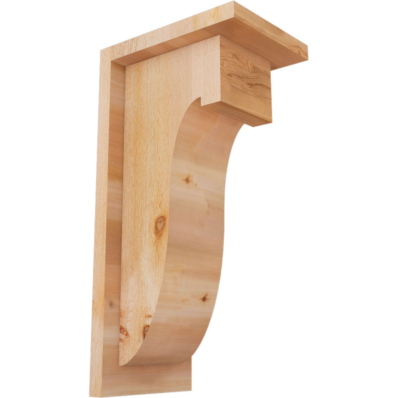 Corbeau Del Monte avec contre-plaque, H 16 po x l 6 po x P 8 po, Sciage brut, Cèdre rouge