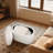 Upholstered 26" Oval Linen Storage Bench End Footrest Seating Ottoman-203552829