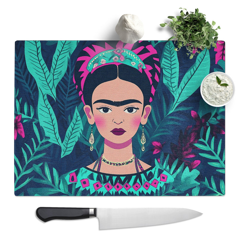 Frida Kahlo Art  Glass Chopping Board