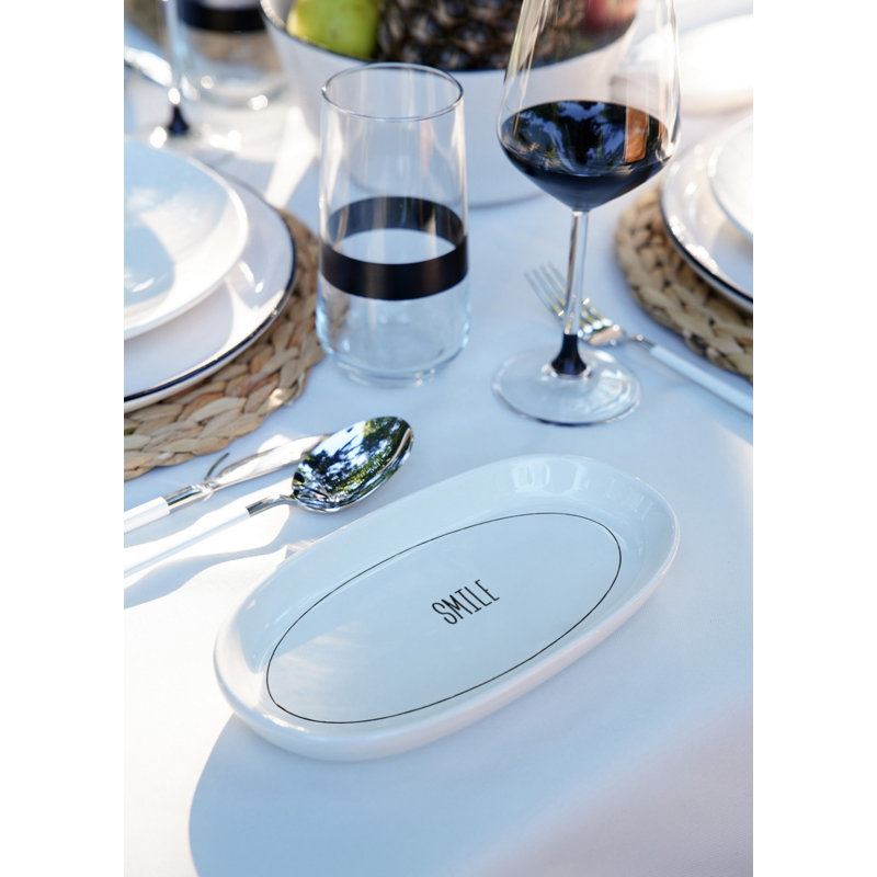 Elegant 4-Piece Platter Set, White Ceramic, 6.7 x 2.4 x 0.8 inches | 100% Dishwasher Safe | Perfect for Serving Appetizers & Desserts | Stylish Addition to Any Dining Table, Durable and Easy to Clean