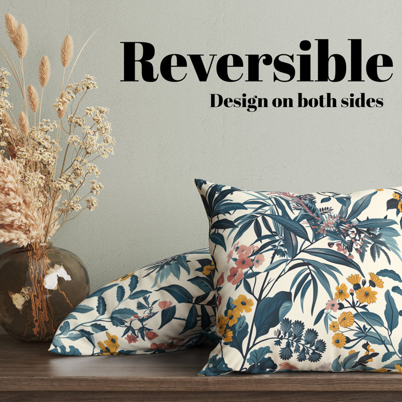 Housse de coussin réversible Clementine, H 18 po x l 18 po