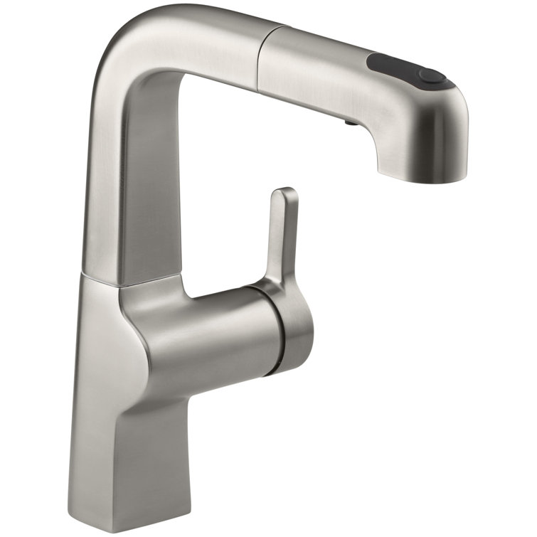 Evoke Single-Hole Kitchen Sink Faucet with 8" Pullout Spout with ProMotion™ and MasterClean™