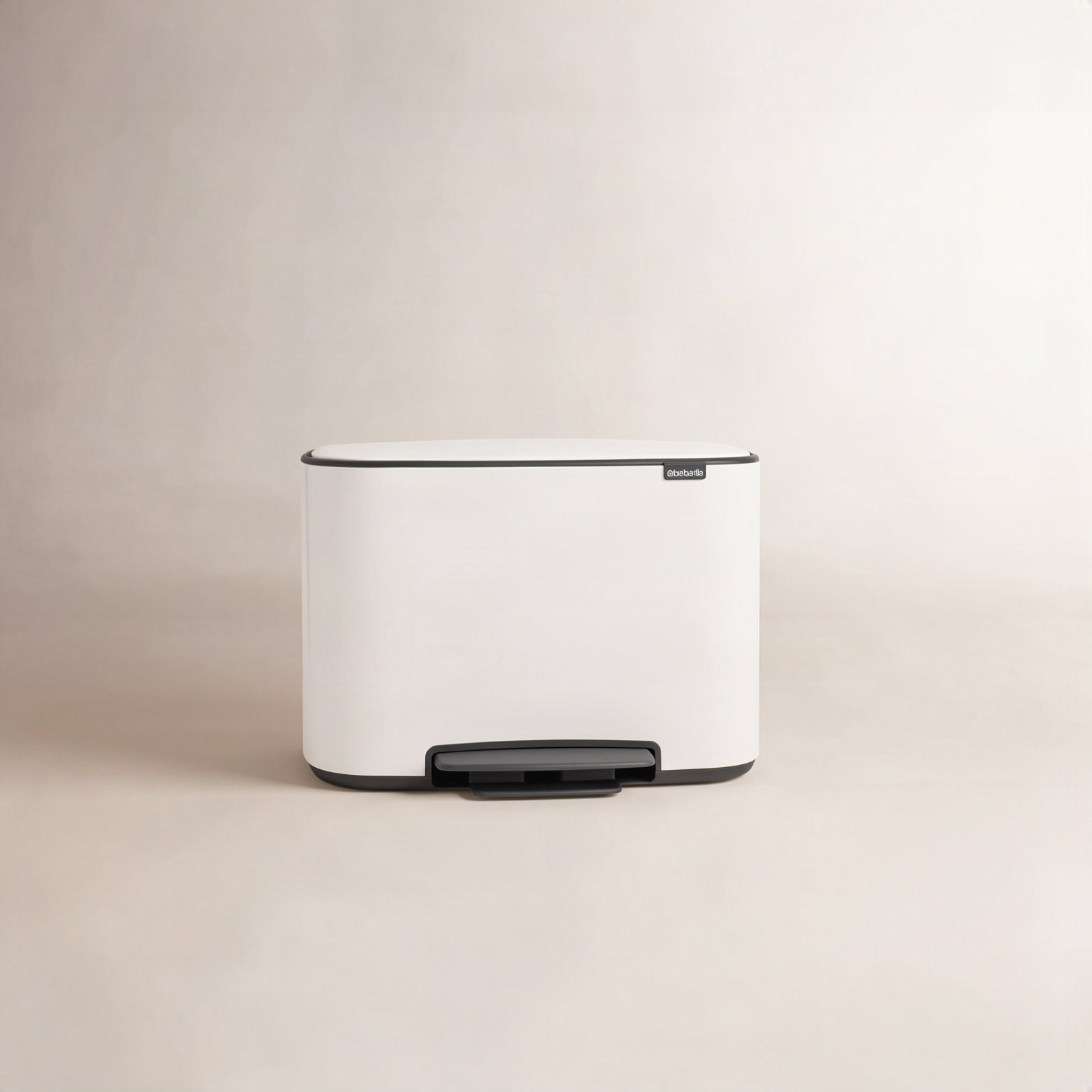 Brabantia 9.5gal Step-On Trash Can, White