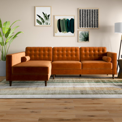 Threadgill Velvet L-Shaped Sectional