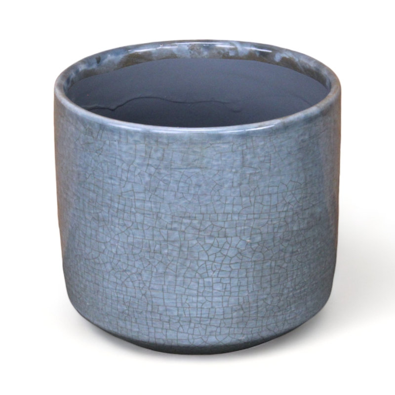Pot à fleurs en céramique Sia, Gris, H 5,75 po x l 6,75 po x P 6,75 po