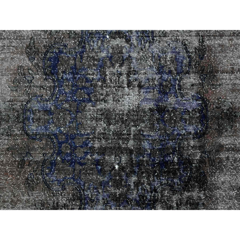 Tapis oriental Zoroastrian Kerman 7 po 4 po x 13 pi 3 po gris anthracite