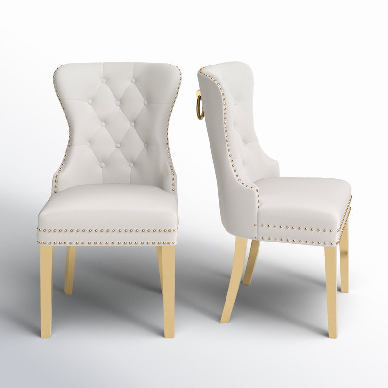 Chaise de salle à manger Maciel, Crème
