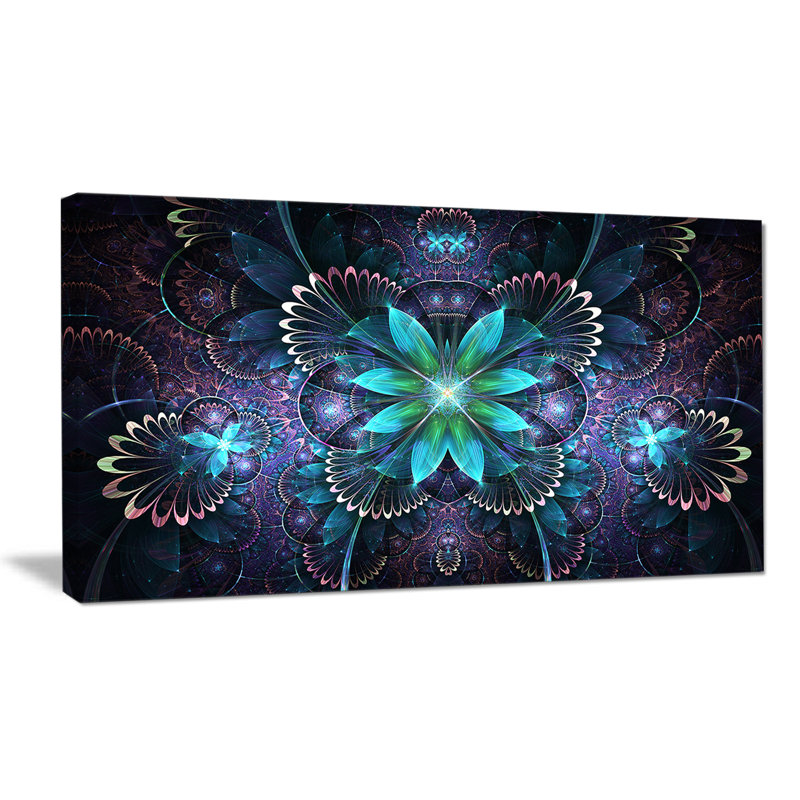 «Blue Fractal Flower», impression sur toile tendue, H 20 po x l 40 po x P 1po
