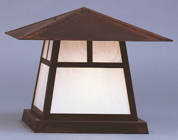 Mannford Pier Mount Light, T-bar, Bronze, White Opalescent
