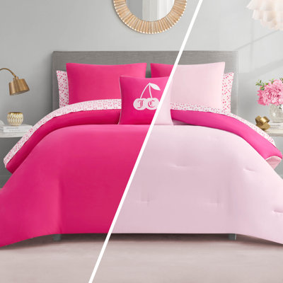 Juicy Couture Cherry Pink Reversible Bed-in-a-Bag Set