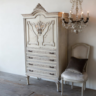 Vaisselier moderne en bois massif blanc