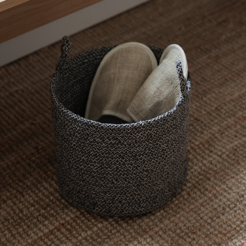 Gray Loops Cotton Rope Basket - Small, 13 pt, Gray