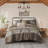 5 Piece Stripe Herringbone Comforter Set With Throw Pillows Brown