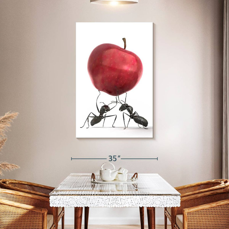 Brampt Black Ants With Apple, 48" H x 32" W